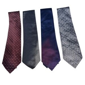 Tommy Hilfiger Alfani DKNY 4× Silk Necktie Lot Classic Men's Preowned Ties